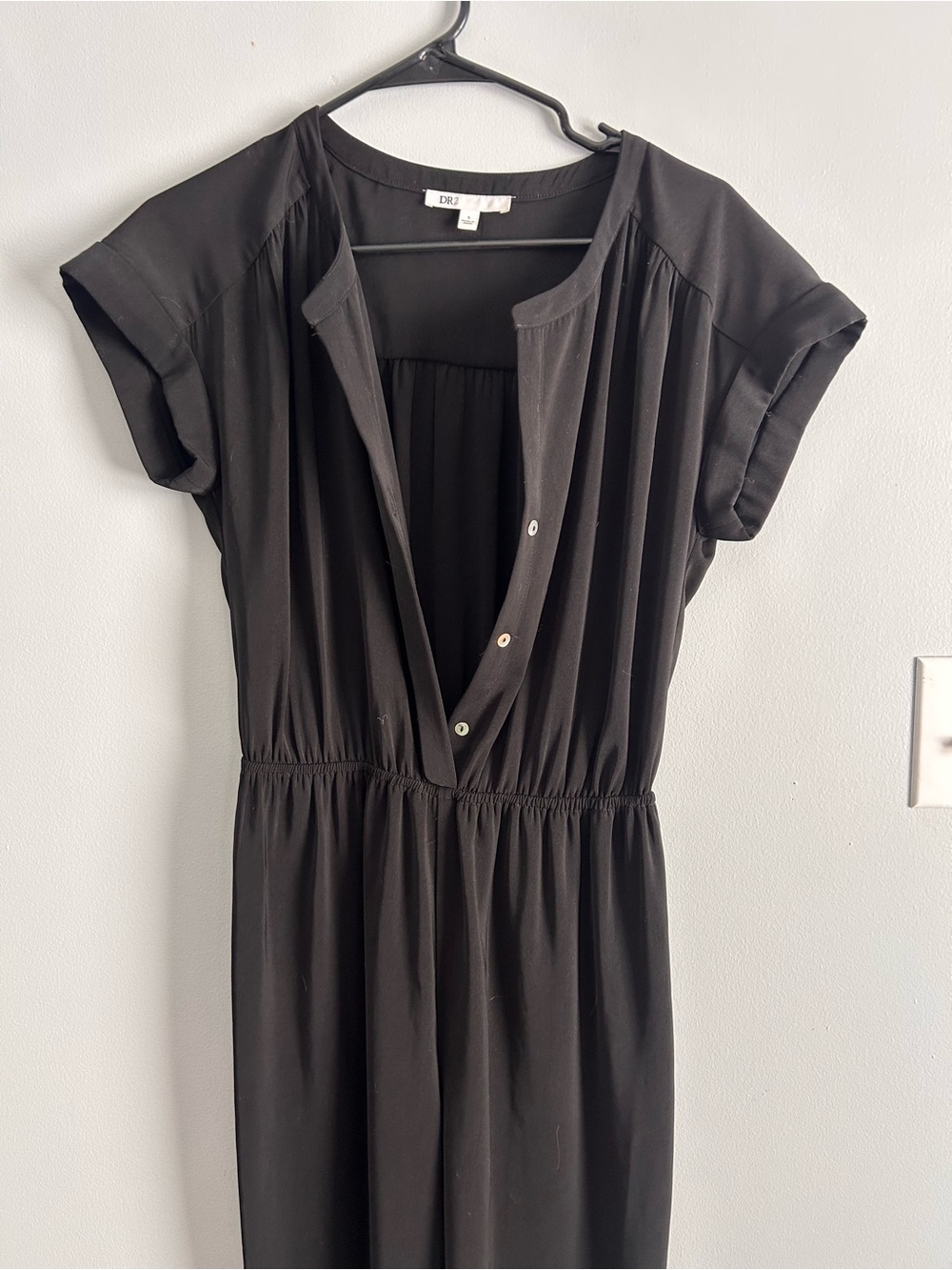DR2 Black Wide Leg Jumpsuit | Elastic Waist | Size Small | Minimal Chic - Picture 2 of 5